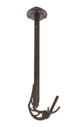 Skull Hooker Ceiling Hooker in brown powder coat shows trophy head with adjustable 17-29 inch reach