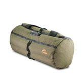 Skunk Duffle olive green exterior shows compact, durable design with odor control.