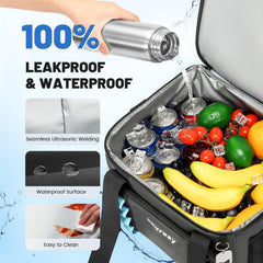 Skureay leakproof-exterior cooler-bag prevents spills during beach outings.