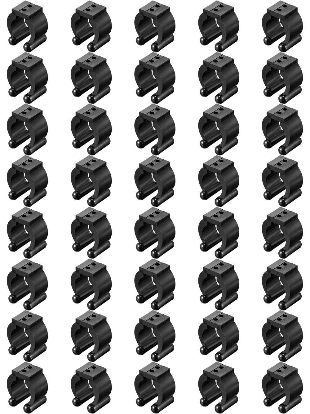 Skylety 40-piece fishing rod clips – black plastic cue holders