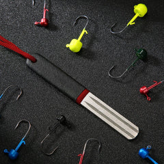 Diamond hook files close-up with handles