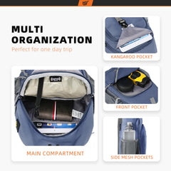 SkySPER Sling Bag Periwinkle open main compartments fit tablets and accessories
