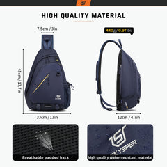 SKYSPER Sling Laptop Bag adjustable padded strap supports all-day comfort.