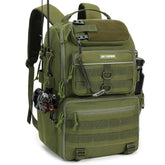 SKYSPER army green fishing backpack - front view