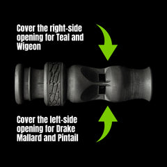 Slayer Calls Call The Wild Whistler’s Mother 4-in-1 duck whistle close-up highlights durable construction for tough hunts.