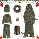 Slendor 6-in-1 ghillie hood demonstrates lightweight camouflage for stealthy woodland use.