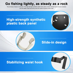 Sliding bracket for fishing rod butt inside the waist belt