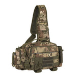Sling Fishing Tackle Bag in camouflage with adjustable strap