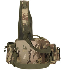 Interior compartments and zippers of the sling tackle bag