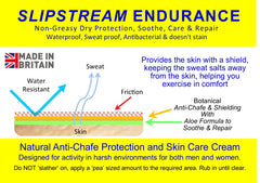 SLIPSTREAM Endurance cream texture swatch demonstrating silky rub-in application
