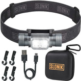 SLONIK headlamp with 1000-lumen beam for clear night runs