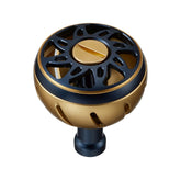 SLPWORKS Daiwa SLPW round knob in navy-gold enhances reel aesthetics and sport vibe.