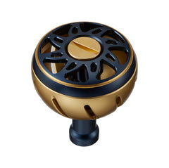 SLPWORKS Daiwa SLPW round knob in navy-gold enhances reel aesthetics and sport vibe.