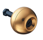 SLPWORKS Daiwa RCS L gold round knob close-up shows smooth grip.