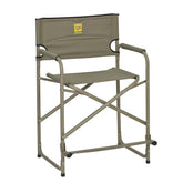 Slumberjack SJK chair full view on campsite, tall steel frame for lounging
