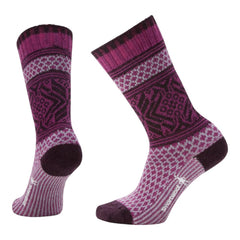 Smartwool Everyday Cozy Popcorn Snowflake Crew Socks Meadow Mauve packshot highlights everyday comfort