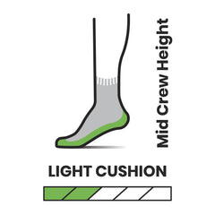 Smartwool Hike Light Cushion Mid Crew sock in black delivers breathable warmth for long hikes.