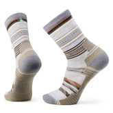 Smartwool Hike Light Cushion Panorama Crew ash-l front view shows breathable comfort for long trails.