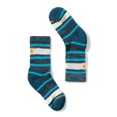 Smartwool Hike striped crew socks for toddlers: cozy fit inside shoes for everyday adventures.