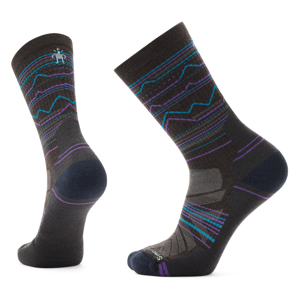 Smartwool men's Hike Light Cushion socks in mountain range pattern for all-day trail comfort