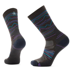 Smartwool men's Hike Light Cushion socks in mountain range pattern for all-day trail comfort