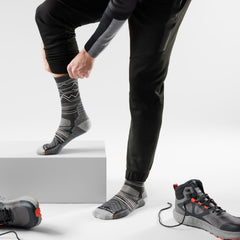 Smartwool men's hike light cushion sock full view shows cushioning for hiking.
