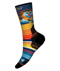 Smartwool Mens Hike Targeted Cushion Open Hearts Print Crew Socks for hiking, cushioned comfort.