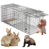 Smartxchoices 32-inch live animal trap front view showing sturdy capture design for humane catches.