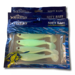 Close-up of 3D eyes on SMASHDIT paddle tail swimbait