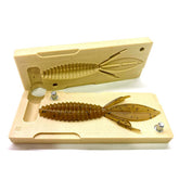 Front view of Smedioks soft plastic mold for Sweet Beaver 4.2 inch lure