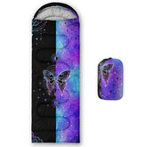 Smell Sunshine Butterfly-5 kids sleeping bag open with hood for camping warmth.