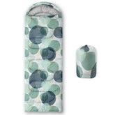 Smell Sunshine kids sleeping bag round green print for cozy camping warmth.