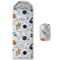 Smell Sunshine kids sleeping bag spaceship front view for cozy camping adventures