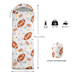 Smell Sunshine Rugby02 sleeping bag side view shows compact portability for travel.
