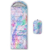 Smell Sunshine Mermaid Scales sleeping bag closed shows portable warmth for camping.