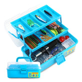 SMMYMGF Pro 3-Layer tackle box front view, showcasing organized storage and quick access.