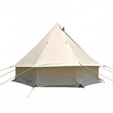 Smootor spacious yurt interior with ample headroom for family camping comfort.