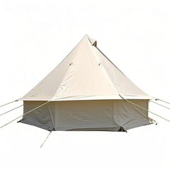 Smootor spacious yurt interior with ample headroom for family camping comfort.