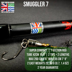 Two interchangeable tips for Smuggler 7 travel rod