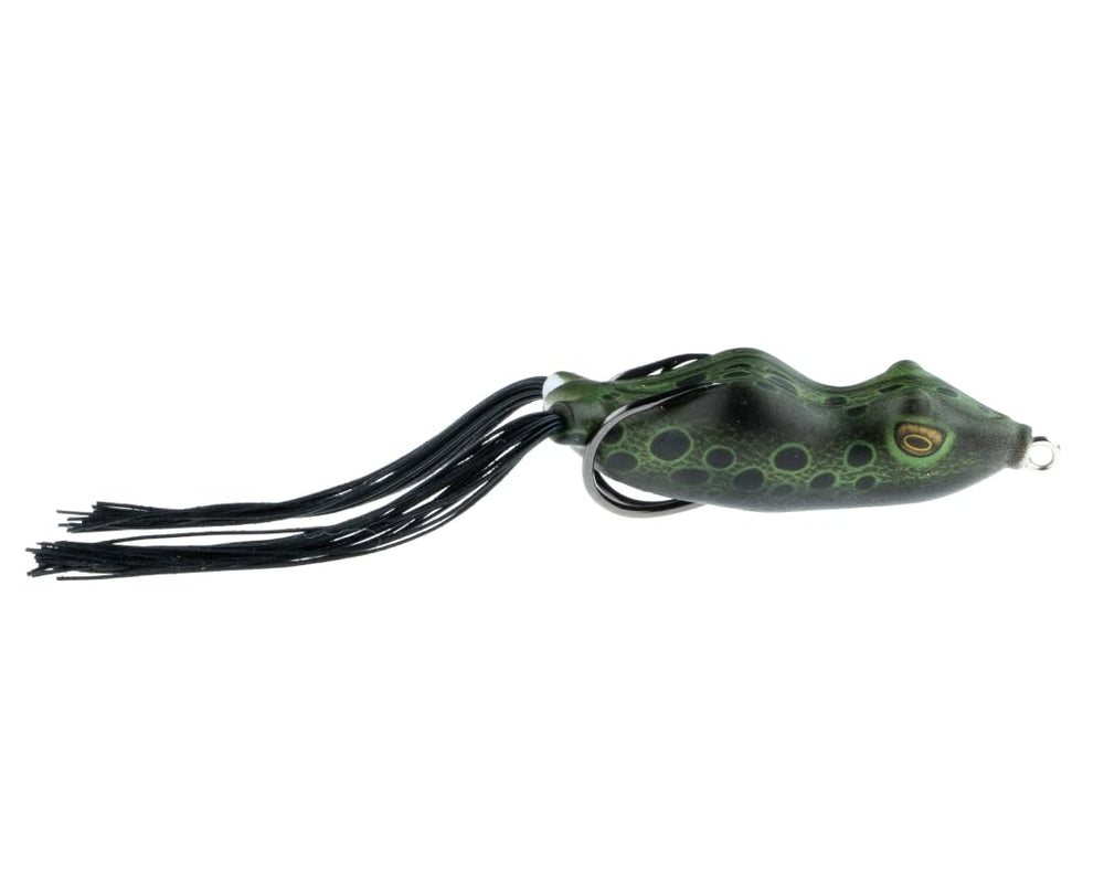 Snag Proof Bobby's Perfect Frog topwater action shows lifelike walking for aggressive surface strikes.