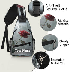Adjustable shoulder strap shown for comfortable front or back carry.