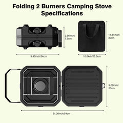 Snidomn camping stove folded with carry bag for easy transport.