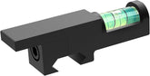Sniper dovetail bubble level mounted under optics for precise vertical alignment.