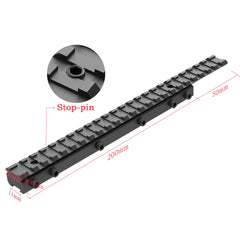 Sniper dovetail to picatinny mount enabling secure rail conversion.