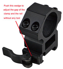 SNIPER Quick Detach rings side view highlighting precise alignment and secure clamping under recoil.