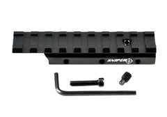 Sniper rail mount adapter stop pin and hardware included for quick installation.