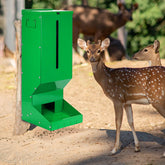 SNMUMU metal hanging deer feeder front view, weather-resistant outdoor reliability