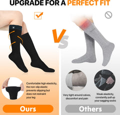 Snow Deer heated socks 30-sec-warmth highlight rapid warmth reaching toes.