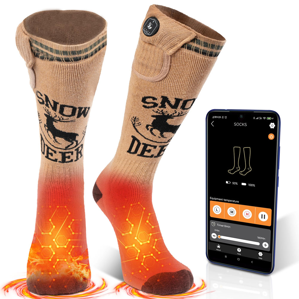 Snow Deer heated socks with app control for easy warmth adjustment on hikes