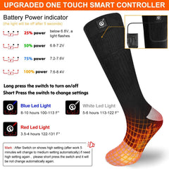 Snow Deer heated socks provide all-around heat across toes, top and bottom.